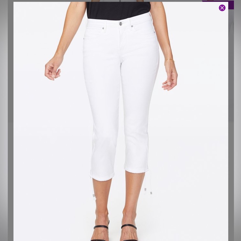 NYDJ Optic White Drawcord-hem Capri Pants